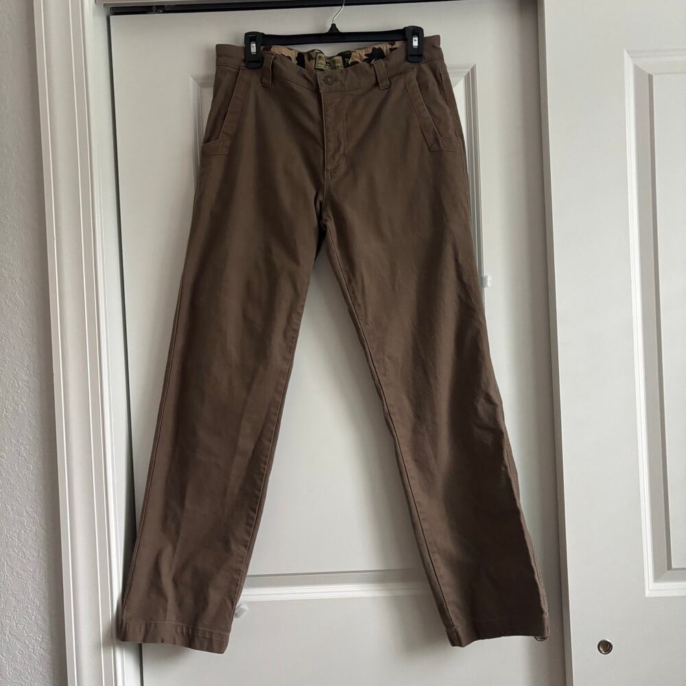 Over Under Men’s Pants 32x32 Brown Duck Canvas Chino Made in USA Camo Trim